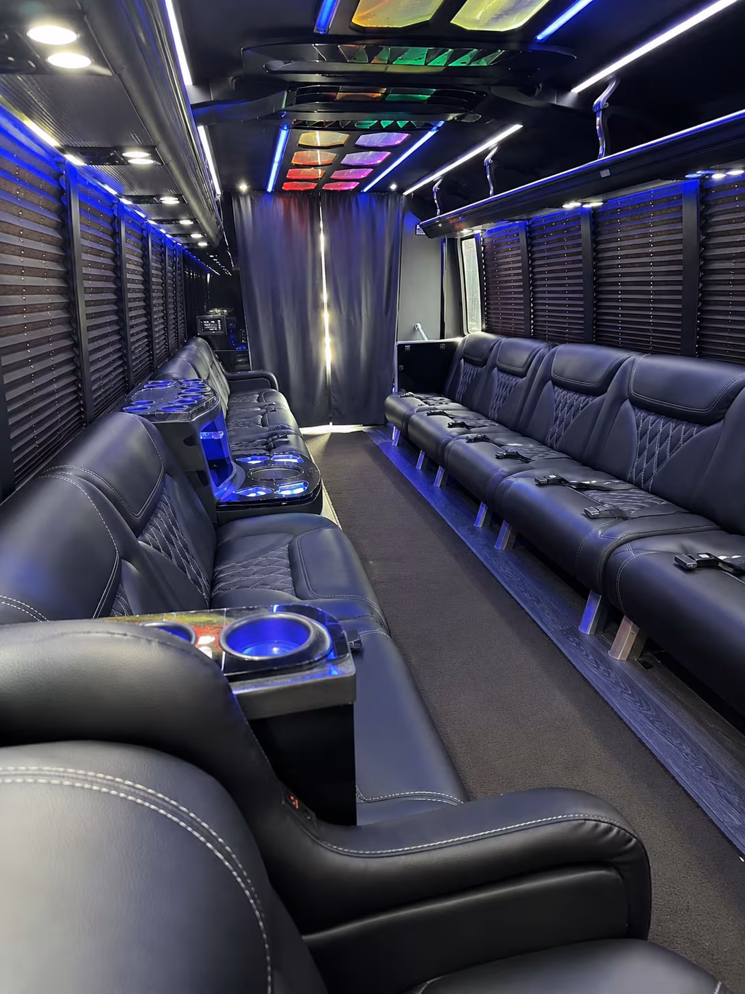 Passenger watching the Dayton scenery during a regional party bus road trip