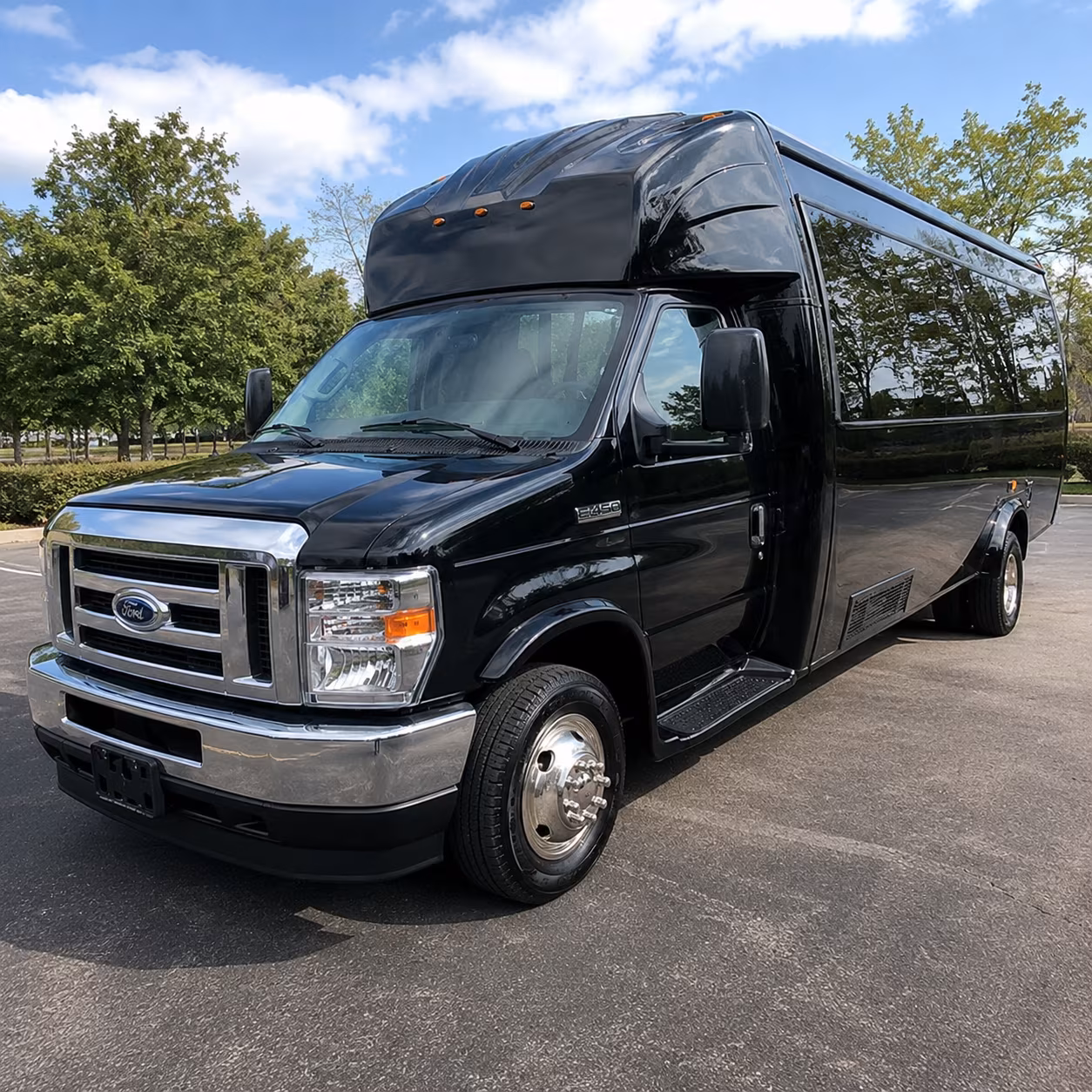 Passenger seating aboard a party bus rental serving Dayton