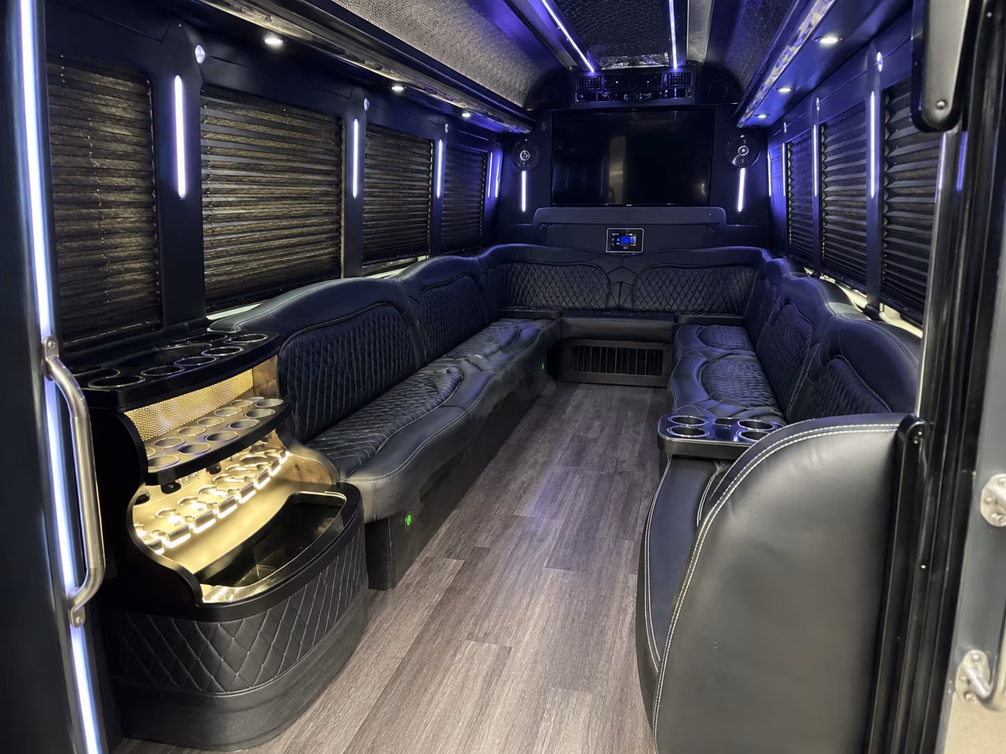 Dayton Prom & Homecoming Transportation party bus interior