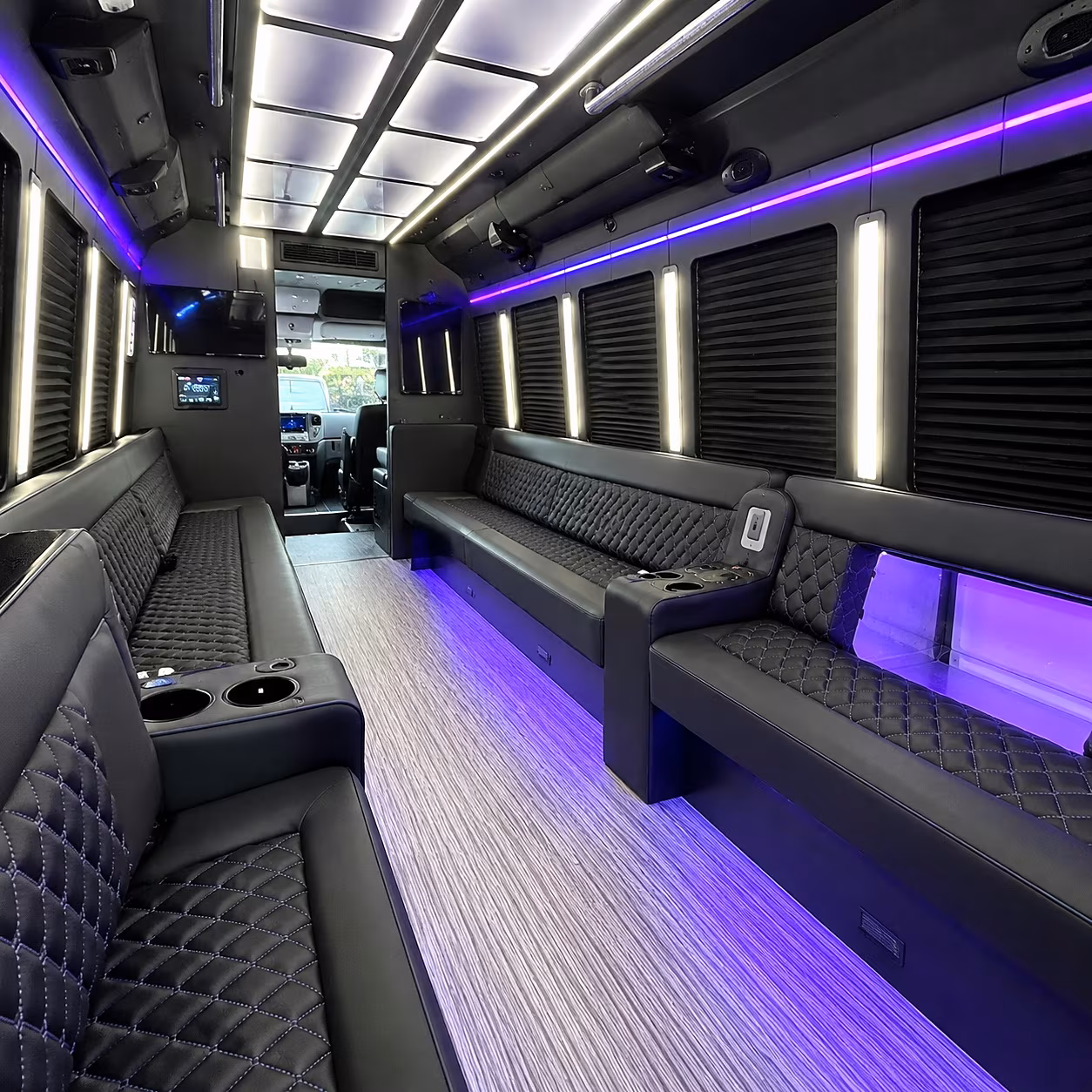 Dayton Sporting Event Transportation party bus interior