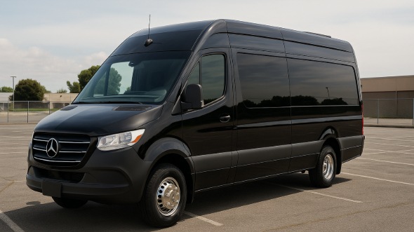 Exterior of Charter Bus Company Hamilton's 14 Passenger Sprinter Limousine in Hamilton