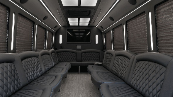 Interior of Charter Bus Company Fort Wayne's 25 Passenger Party Bus in Fort Wayne