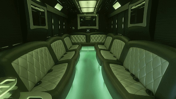 Interior of Charter Bus Company Toledo's 30 Passenger Party Bus in Toledo