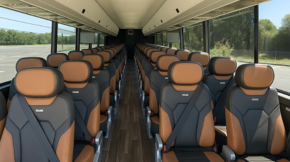 Interior of Charter Bus Company Dayton's 40 Passenger Charter Bus in Dayton
