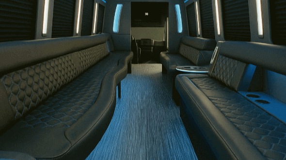 Interior of Charter Bus Company Hamilton's 40 Passenger Party Bus in Hamilton