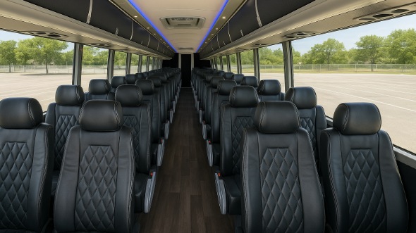 Interior of Charter Bus Company Dayton's 47 Passenger Charter Bus in Dayton
