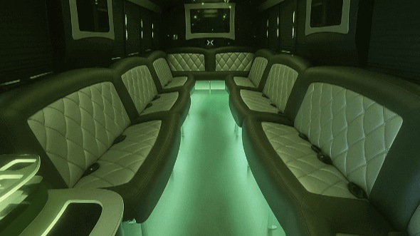 Interior of Charter Bus Company Middletown's 50 Passenger Party Bus in Middletown