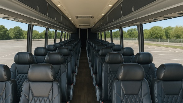 Interior of Charter Bus Company Dayton's 51 Passenger Charter Bus in Dayton