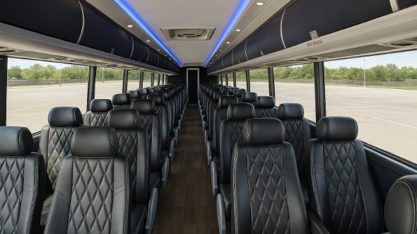 Interior of Charter Bus Company Dayton's 54 Passenger Charter Bus in Dayton