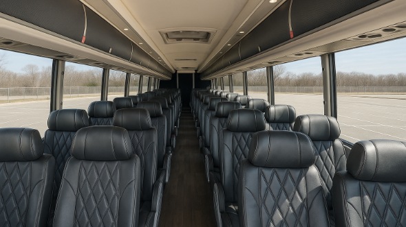 Interior of Charter Bus Company Dayton's 55 Passenger Charter Bus in Dayton